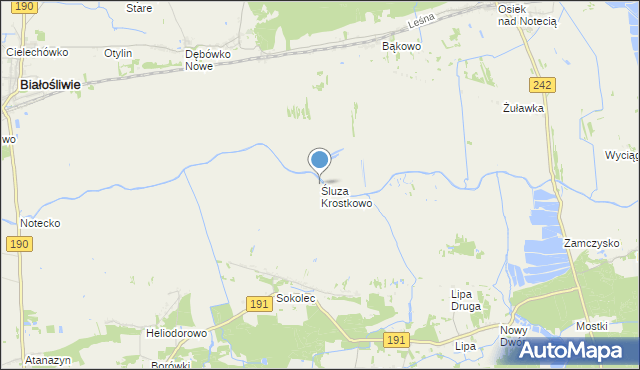 mapa Śluza Krostkowo, Śluza Krostkowo na mapie Targeo